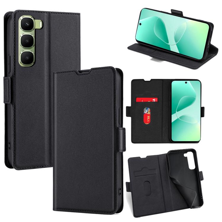 

For Infinix Hot 60 5G Ultra-thin Voltage Side Buckle Horizontal Flip Leather Phone Case(Black)