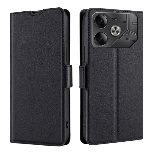 

For Tecno Pova 6 5G Ultra-thin Voltage Side Buckle Horizontal Flip Leather Phone Case(Black)