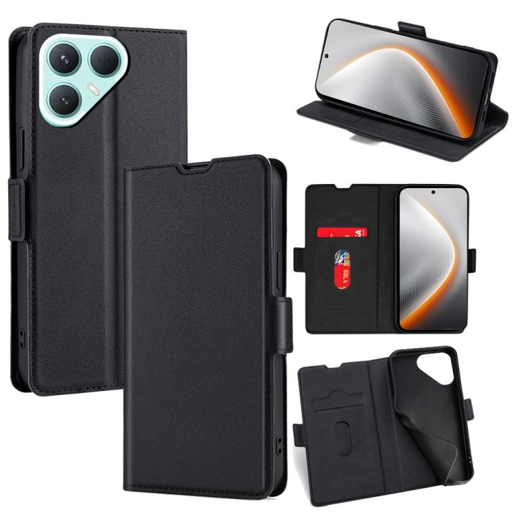 

For Tecno Pova 7 Pro Ultra-thin Voltage Side Buckle Horizontal Flip Leather Phone Case(Black)