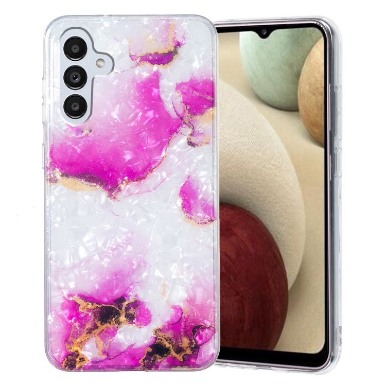 

For Samsung Galaxy A04s IMD Shell Pattern TPU Phone Case(Red Marble)