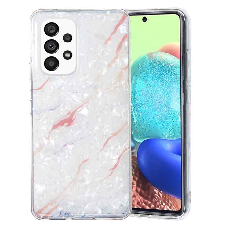 

For Samsung Galaxy A32 5G IMD Shell Pattern TPU Phone Case(White Marble)