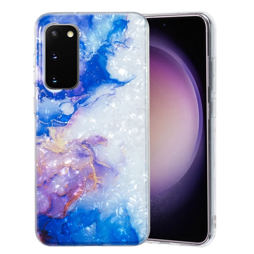 

For Samsung Galaxy S20 FE IMD Shell Pattern TPU Phone Case(Sky Blue Purple Marble)