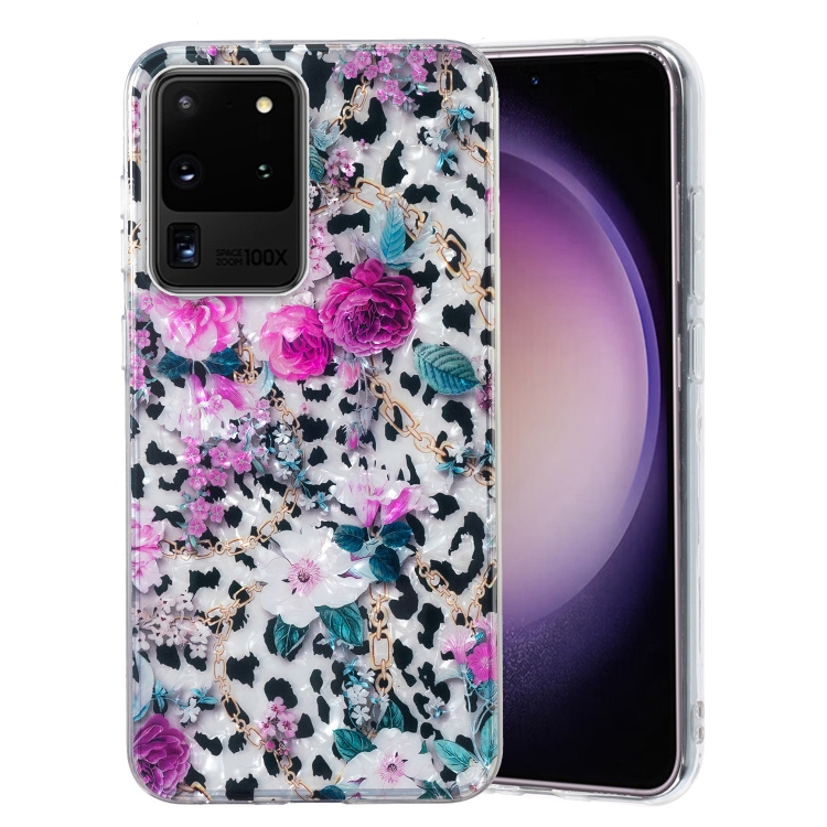 

For Samsung Galaxy S20 Ultra IMD Shell Pattern TPU Phone Case(Leopard Flower)