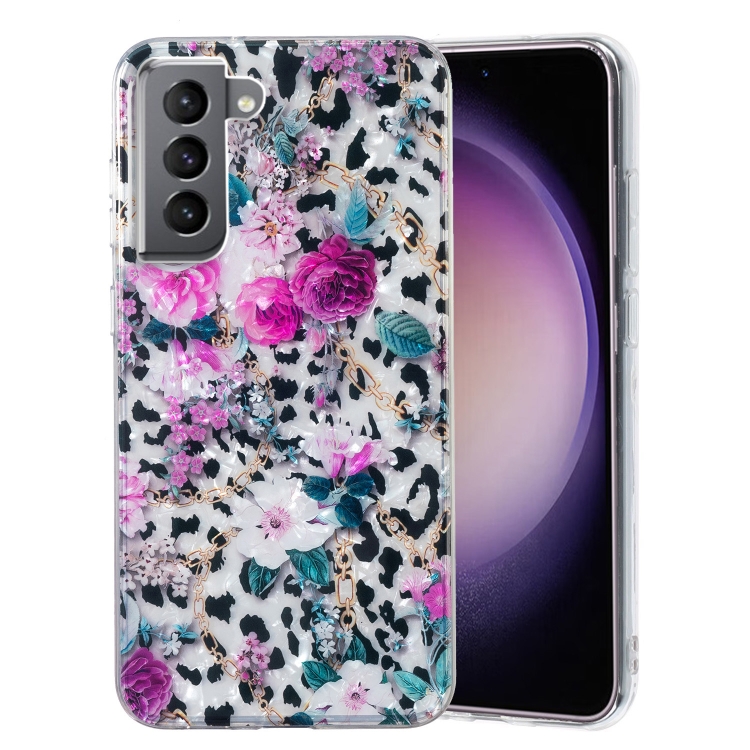 

For Samsung Galaxy S21 5G IMD Shell Pattern TPU Phone Case(Leopard Flower)