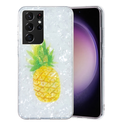 

For Samsung Galaxy S21 Ultra 5G IMD Shell Pattern TPU Phone Case(Pineapple)