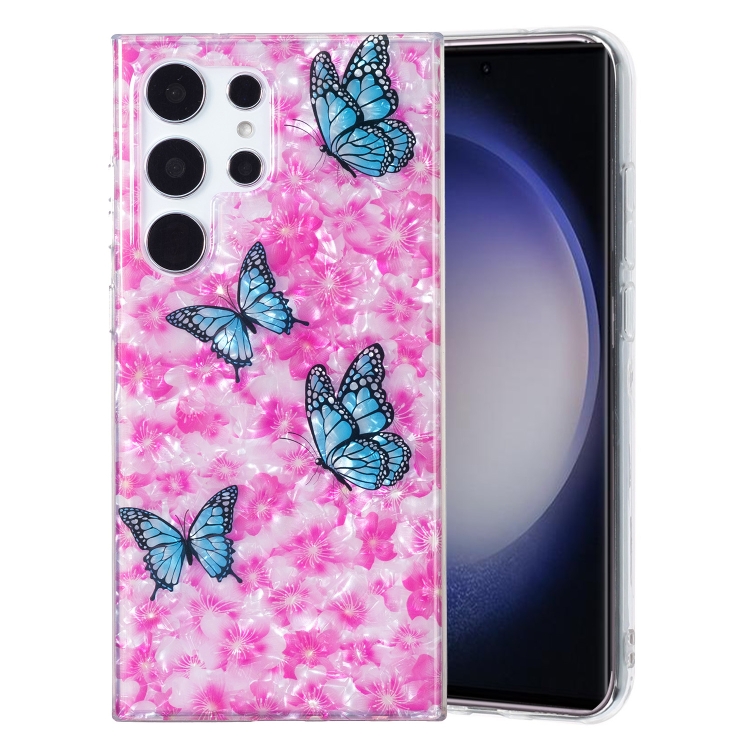 

For Samsung Galaxy S22 Ultra 5G IMD Shell Pattern TPU Phone Case(Colorful Butterfly)