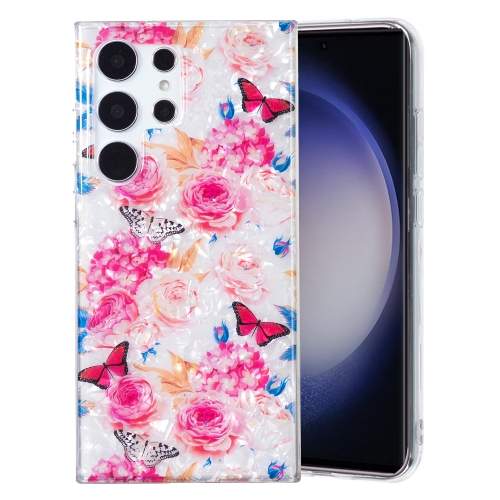 

For Samsung Galaxy S22 Ultra 5G IMD Shell Pattern TPU Phone Case(Butterfly Flower)