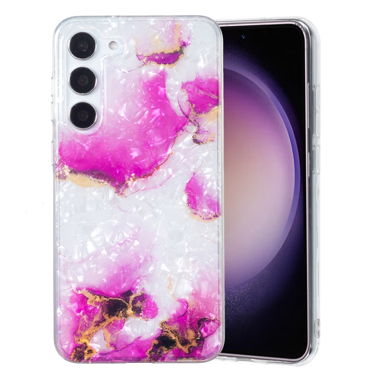 

For Samsung Galaxy S23 5G IMD Shell Pattern TPU Phone Case(Red Marble)