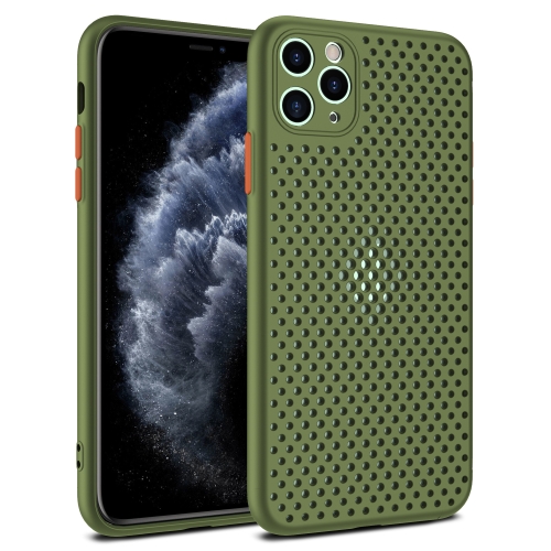 For iPhone 11 Pro Max All-inclusive Shockproof Breathable TPU Protective Case(Grass Green)