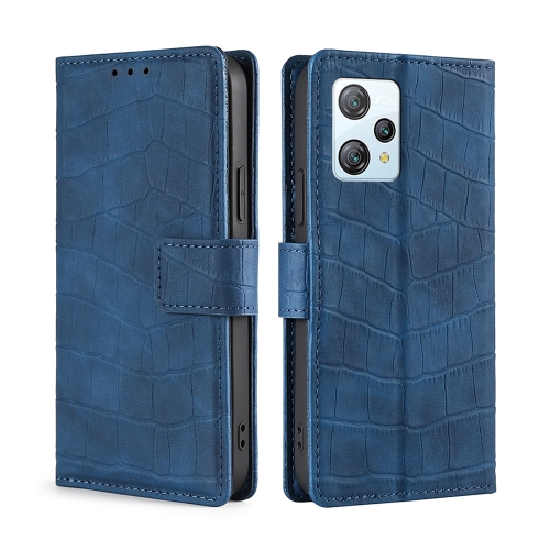 

For Blackview A53 / A53 Pro Skin Feel Crocodile Magnetic Clasp Leather Phone Case(Blue)