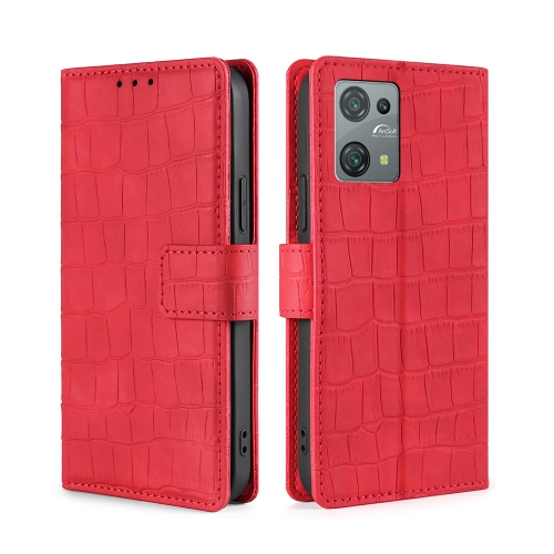 

For Blackview Oscal C30 Skin Feel Crocodile Magnetic Clasp Leather Phone Case(Red)