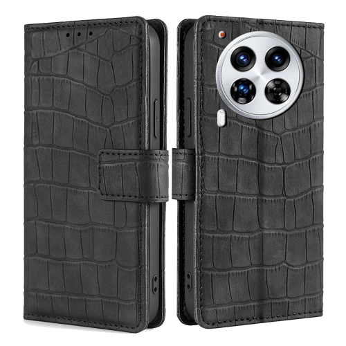 

For Tecno Camon 30 Premier 5G Skin Feel Crocodile Magnetic Clasp Leather Phone Case(Black)