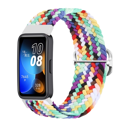 

For Huawei Band 8 Nylon Braided Buckle Watch Band(Colorful)