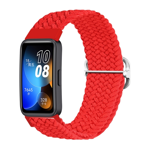 Para Huawei Band 8 correa de reloj con hebilla trenzada de nailon (rojo)