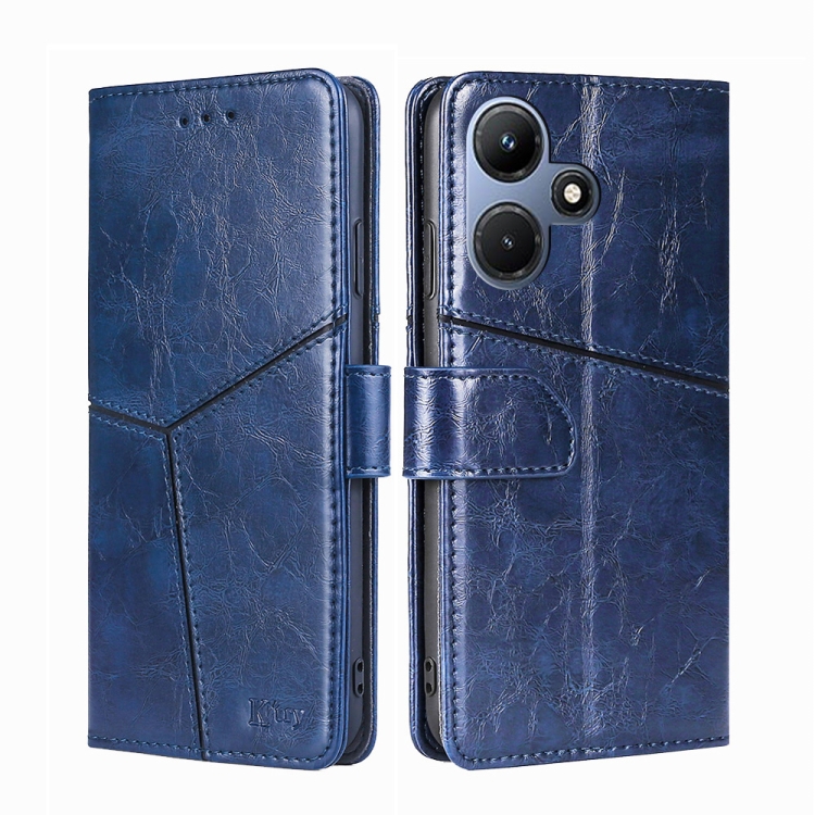 

For Infinix Hot 30i 4G Geometric Stitching Leather Phone Case(Blue)