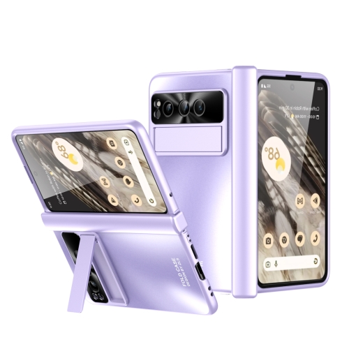 

For Google Pixel Fold Integrated Electroplating Folding All-inclusive Phone Case with Pen Slot & Hinge(Purple)