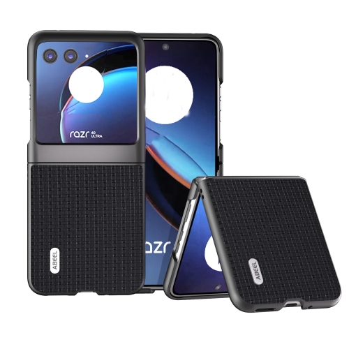 

For Motorola Razr 40 Ultra Genuine Luxury ABEEL Black Edge Phone Case(Black)