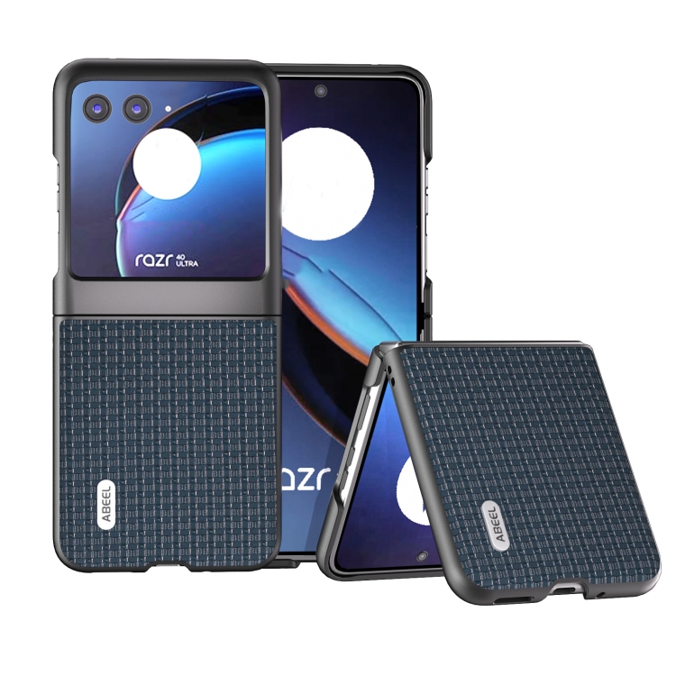 

For Motorola Razr 40 Ultra Genuine Luxury ABEEL Black Edge Phone Case(Royal Blue)