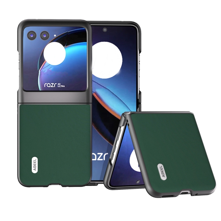 

For Motorola Razr 40 Ultra Genuine Silky Soft ABEEL Black Edge Phone Case(Green)