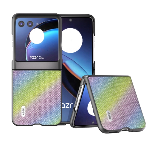 

For Motorola Razr 40 Ultra ABEEL Diamond Series Black Edge Phone Case(Rainbow)