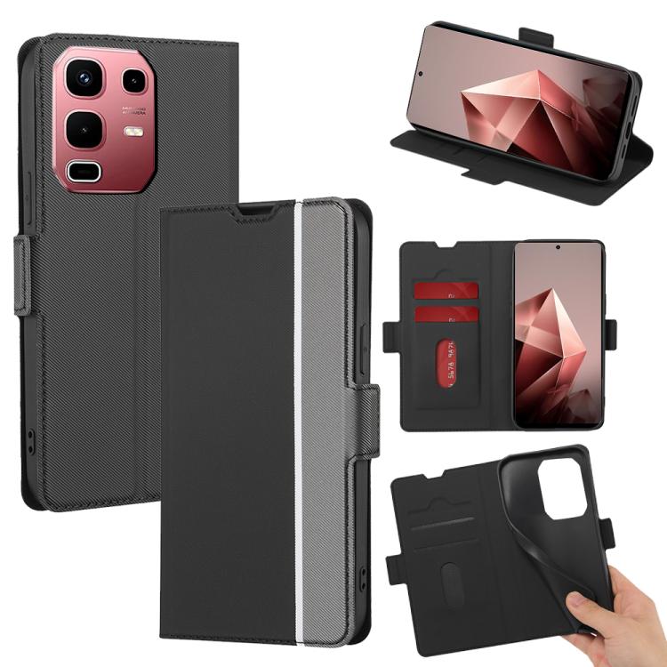 

For Infinix Note 50s 5G Twill Texture Side Button Leather Phone Case(Black)