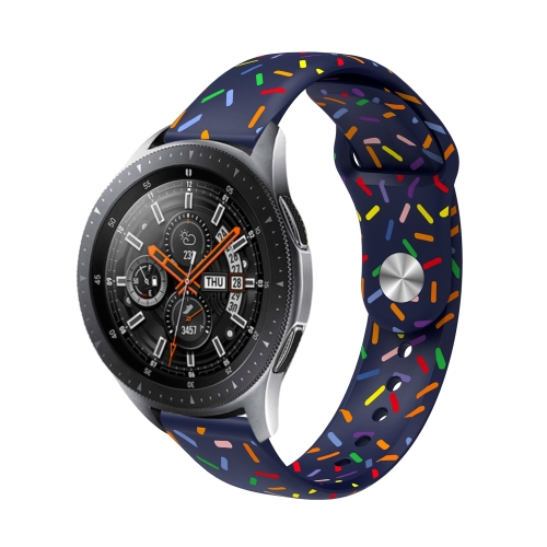 Cinturino per orologio in silicone con motivo ovale colorato con fibbia  inversa universale da 22 mm (