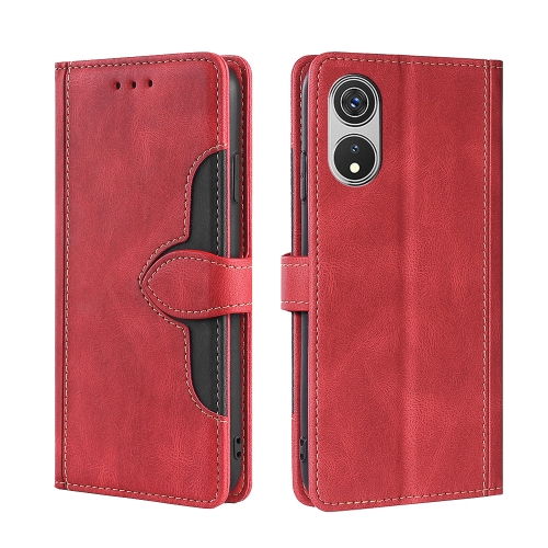 

For CUBOT P60 Skin Feel Magnetic Buckle Leather Phone Case(Red)