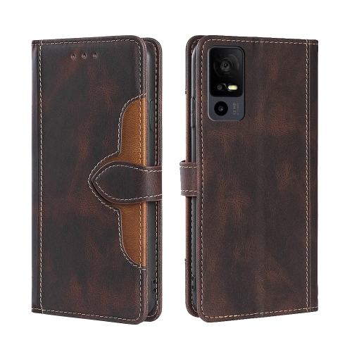 

For TCL 40 XE 5G / 40X 5G T601D Skin Feel Magnetic Buckle Leather Phone Case(Brown)