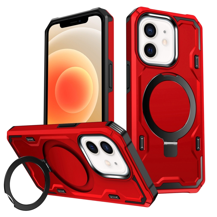

For iPhone 12 / 12 Pro Patronus MagSafe Magnetic Holder Phone Case(Red)