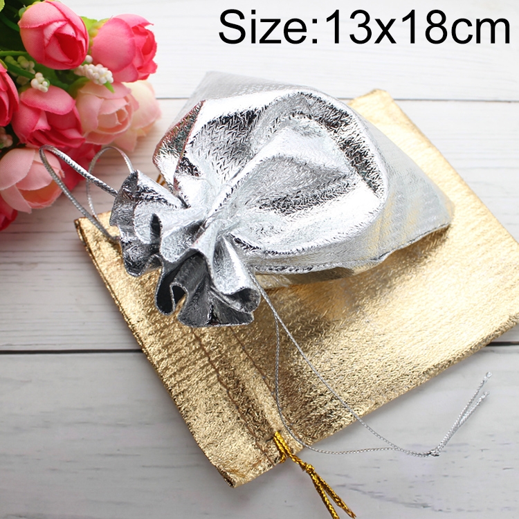 

Jewelry Box Drawstring Bag Gift Bag Jewelry Bag, Size:13x18cm(Silver)