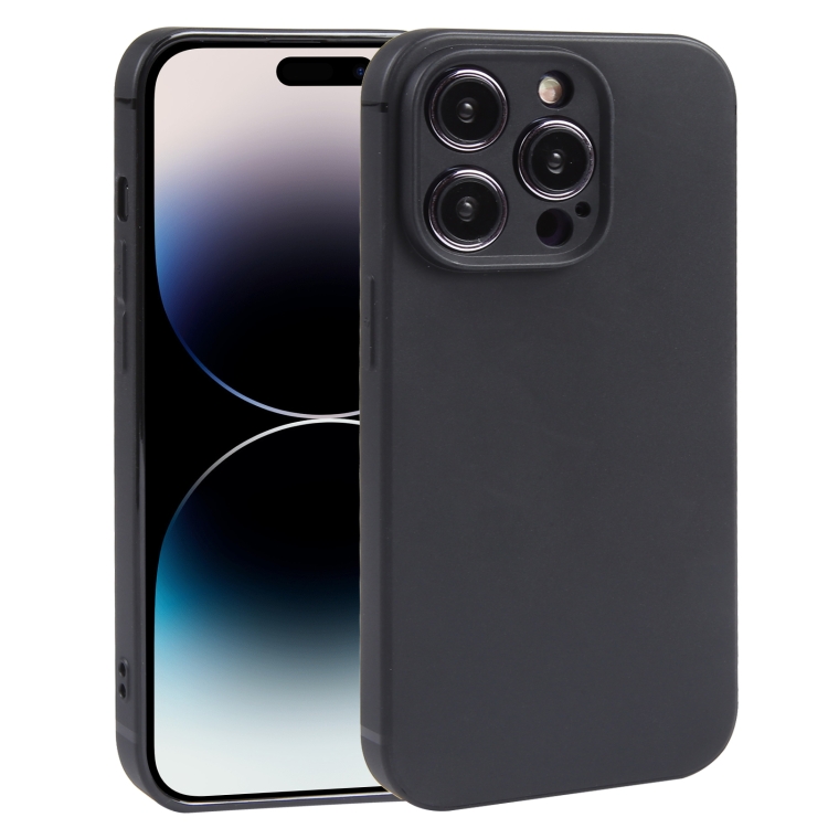 

For iPhone 14 Pro Frosted Solid Color TPU Phone Case(Black)