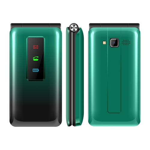 

UNIWA T320E Flip Phone, 2.4 inch, SC6531E, Support Bluetooth, Torch, FM, GSM, Dual SIM(Green)