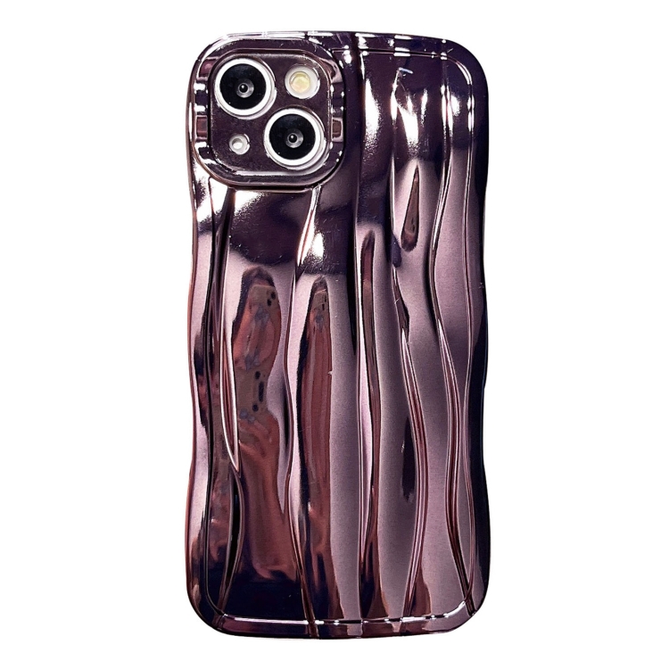 

For iPhone 14 Plus Electroplating Water Ripple TPU Phone Case(Purple)