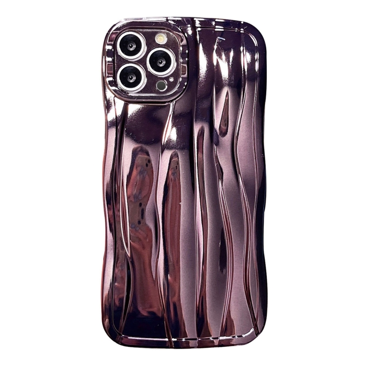 

For iPhone 14 Pro Electroplating Water Ripple TPU Phone Case(Purple)