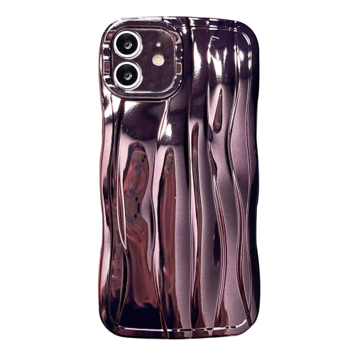 

For iPhone 12 Electroplating Water Ripple TPU Phone Case(Purple)