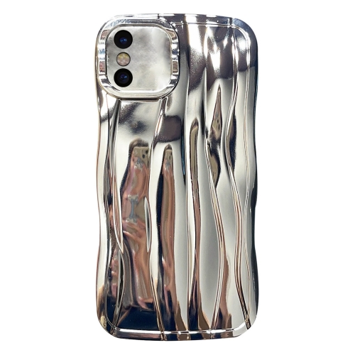 

For iPhone X / XS Electroplating Water Ripple TPU Phone Case(Silver)