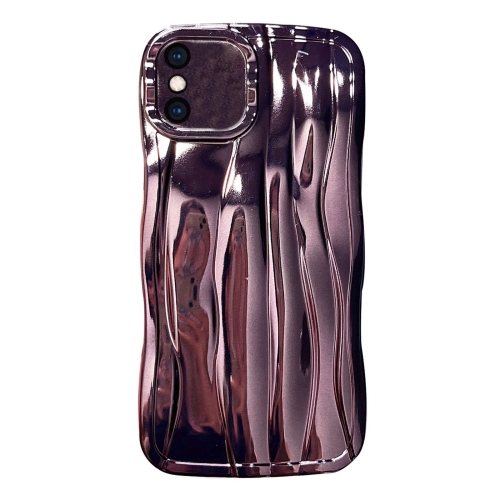 

For iPhone XS Max Electroplating Water Ripple TPU Phone Case(Purple)