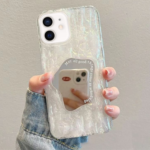 

For iPhone 11 Embossed Rock Texture Mirror TPU Phone Case(Translucent)