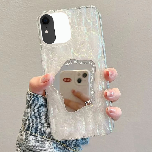

For iPhone XR Embossed Rock Texture Mirror TPU Phone Case(Translucent)