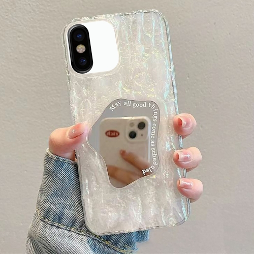 

For iPhone XS Max Embossed Rock Texture Mirror TPU Phone Case(Translucent)