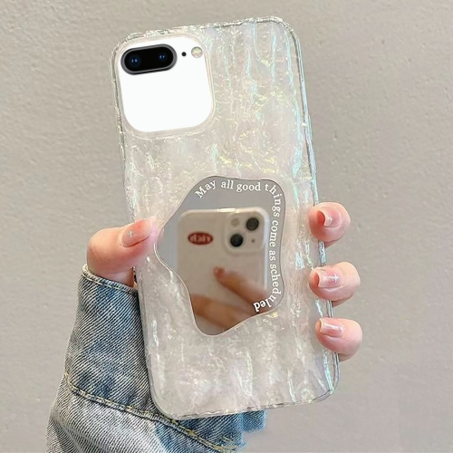 

For iPhone 8 Plus / 7 Plus Embossed Rock Texture Mirror TPU Phone Case(Translucent)