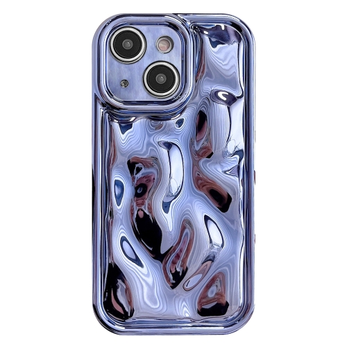 

For iPhone 14 Electroplating Meteorite Texture TPU Phone Case(Blue)