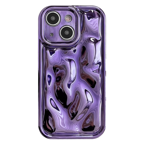 For iPhone 14 Electroplating Meteorite Texture TPU Phone Case(Purple)