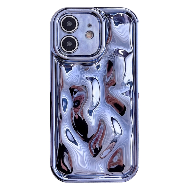 

For iPhone 12 Electroplating Meteorite Texture TPU Phone Case(Blue)