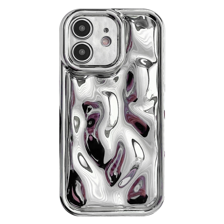 

For iPhone 12 Electroplating Meteorite Texture TPU Phone Case(Silver)