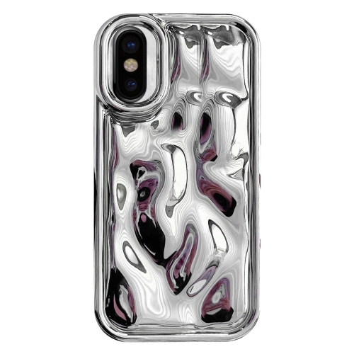 

For iPhone X / XS Electroplating Meteorite Texture TPU Phone Case(Silver)