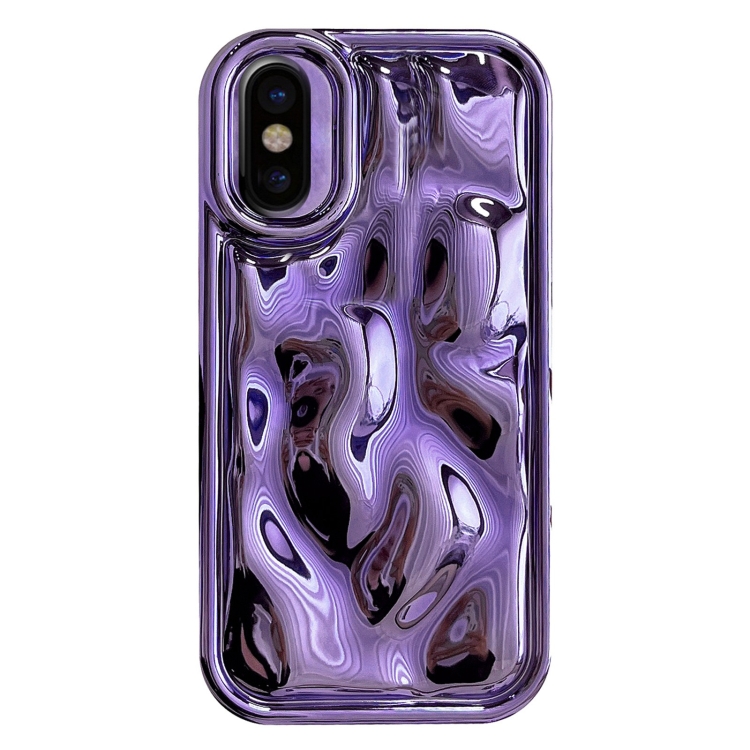 

For iPhone X / XS Electroplating Meteorite Texture TPU Phone Case(Purple)