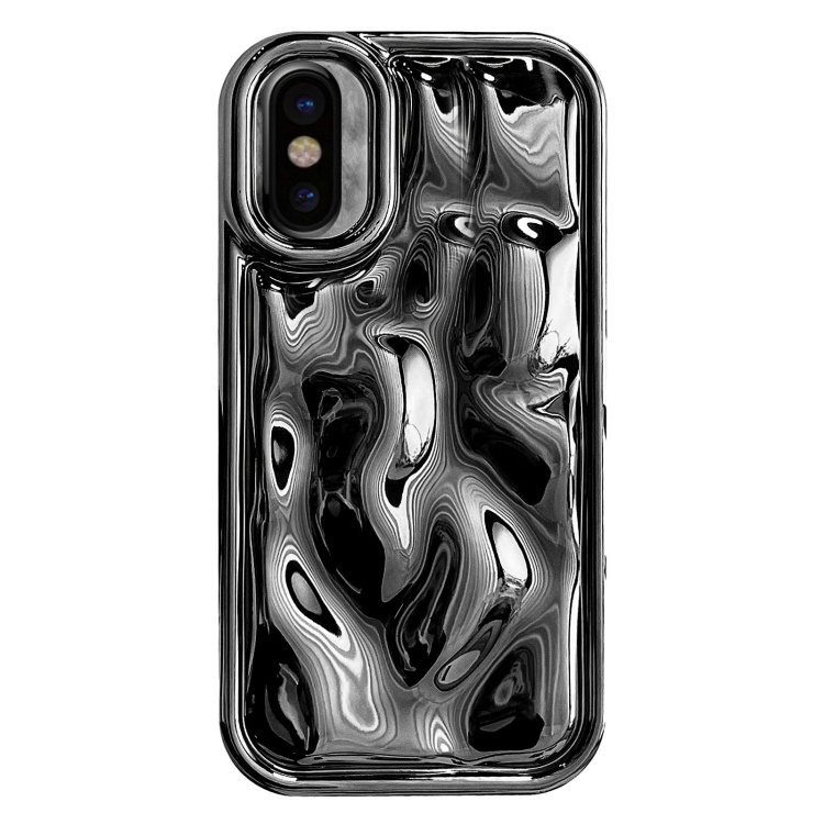 

For iPhone XS Max Electroplating Meteorite Texture TPU Phone Case(Black)