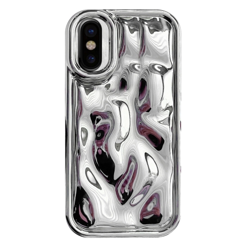 

For iPhone XS Max Electroplating Meteorite Texture TPU Phone Case(Silver)