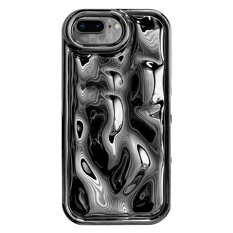 

For iPhone 8 Plus / 7 Plus Electroplating Meteorite Texture TPU Phone Case(Black)